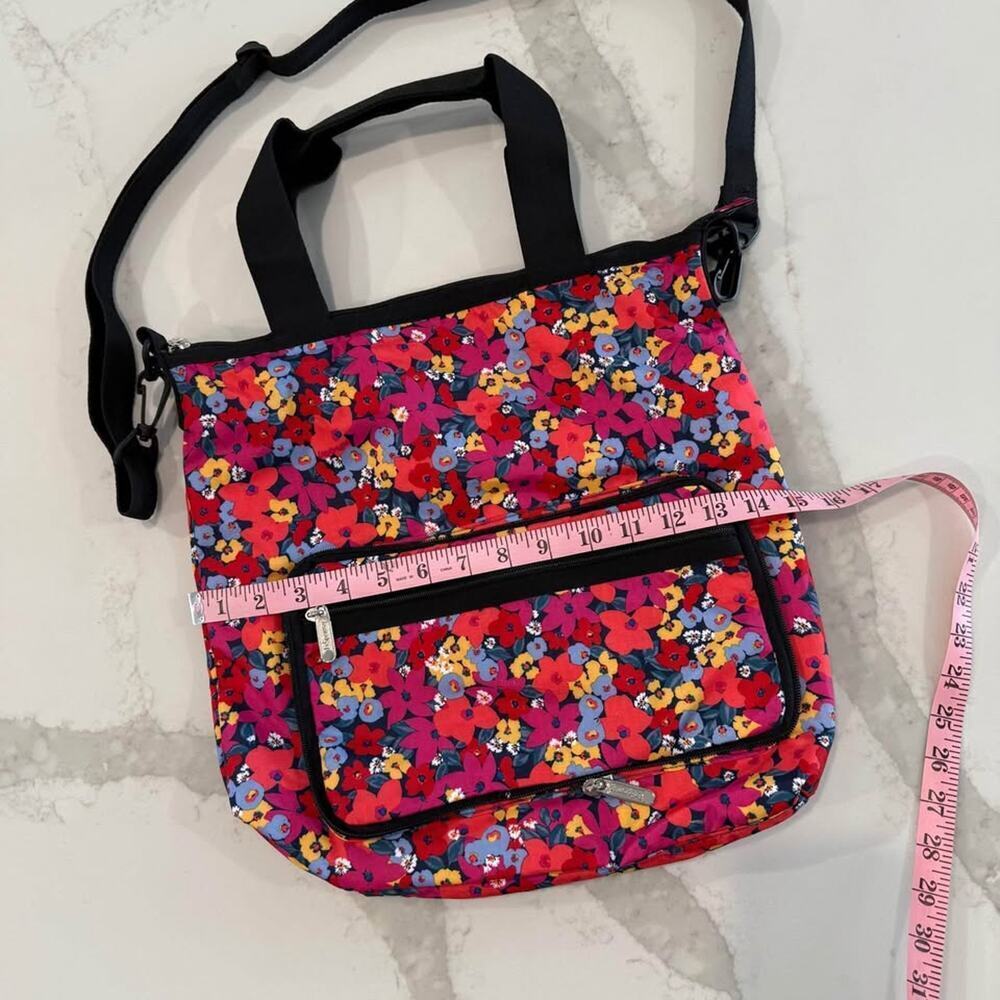 LeSportsac Womens Packable Nylon Slim ToteBag Adjustable Crossbody Bright Floral - Picture 6 of 10